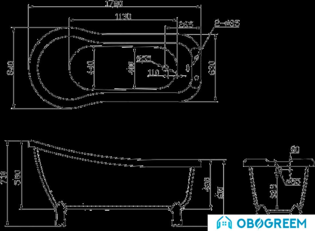Ванна BelBagno BB20 178x84