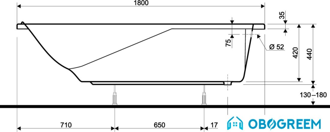 Ванна Kolo Comfort 180x80