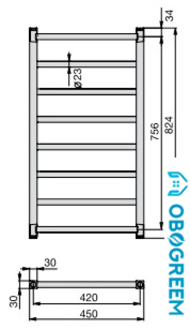 Полотенцесушитель Zehnder Stalox STX-080-045