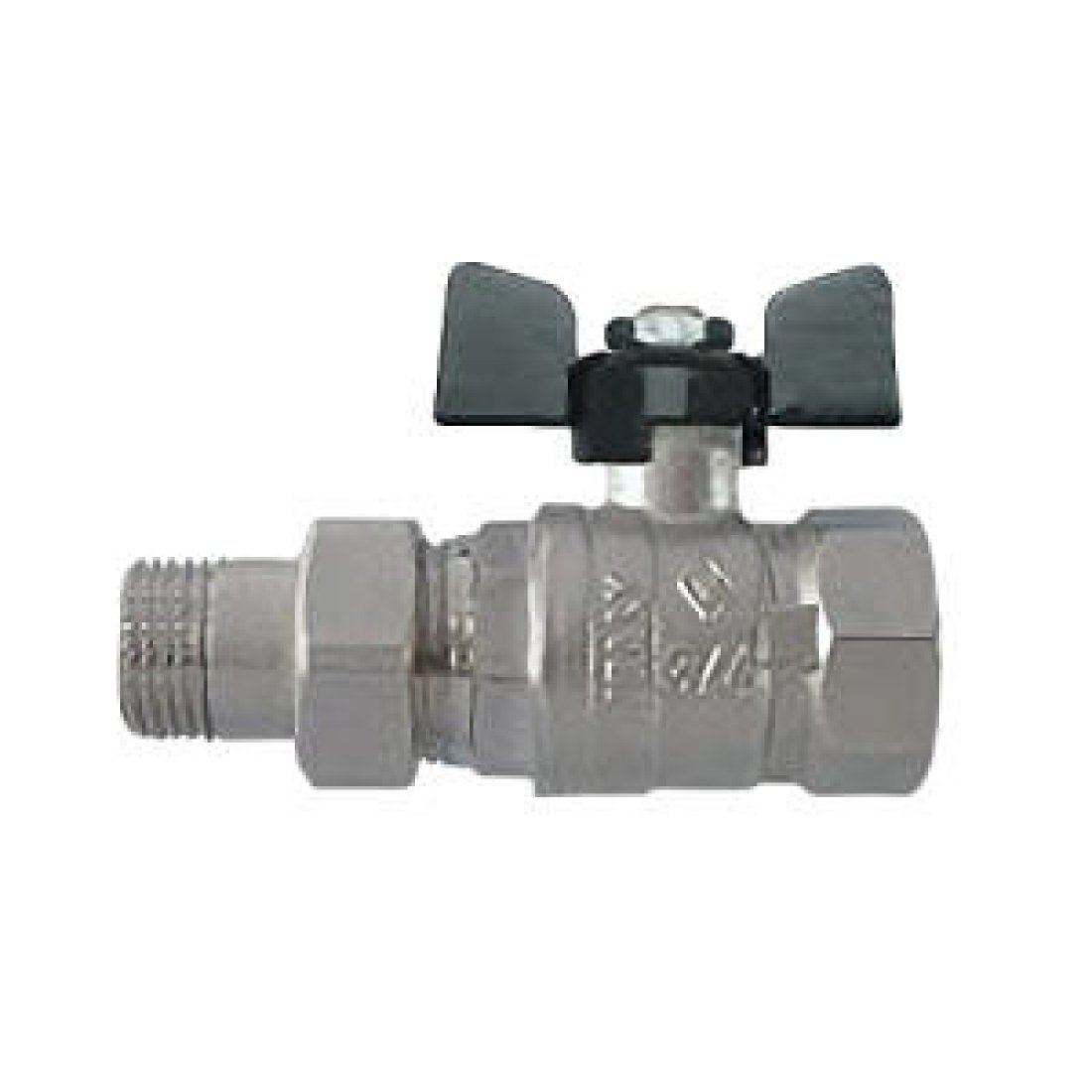Кран шаровой Bugatti Arizona 626 - 3/4" (НГ/ВР, PN25, Tmax 120°С, ручка-бабочка черная)