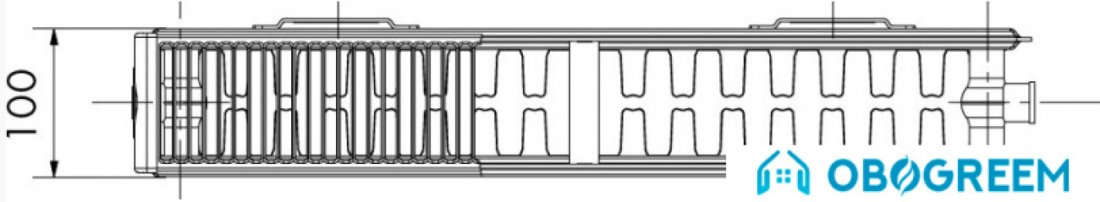 Стальной панельный радиатор Terra teknik 22 НП 300x1100