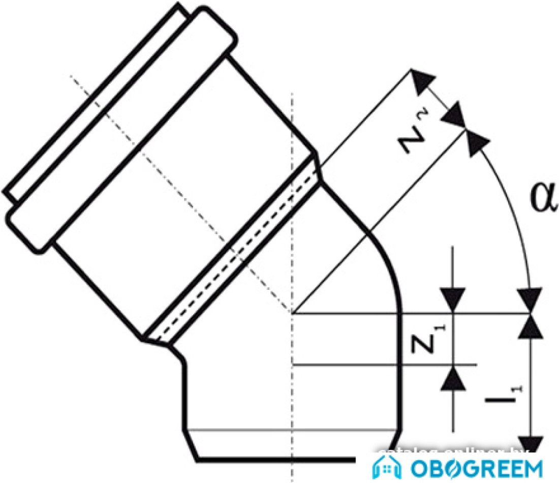 Фитинг Ostendorf отвод KGB 110x67°