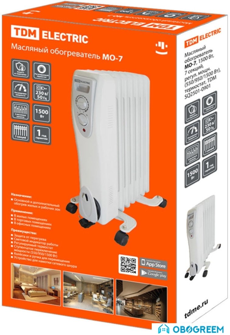 Масляный радиатор TDM Electric SQ2501-0901