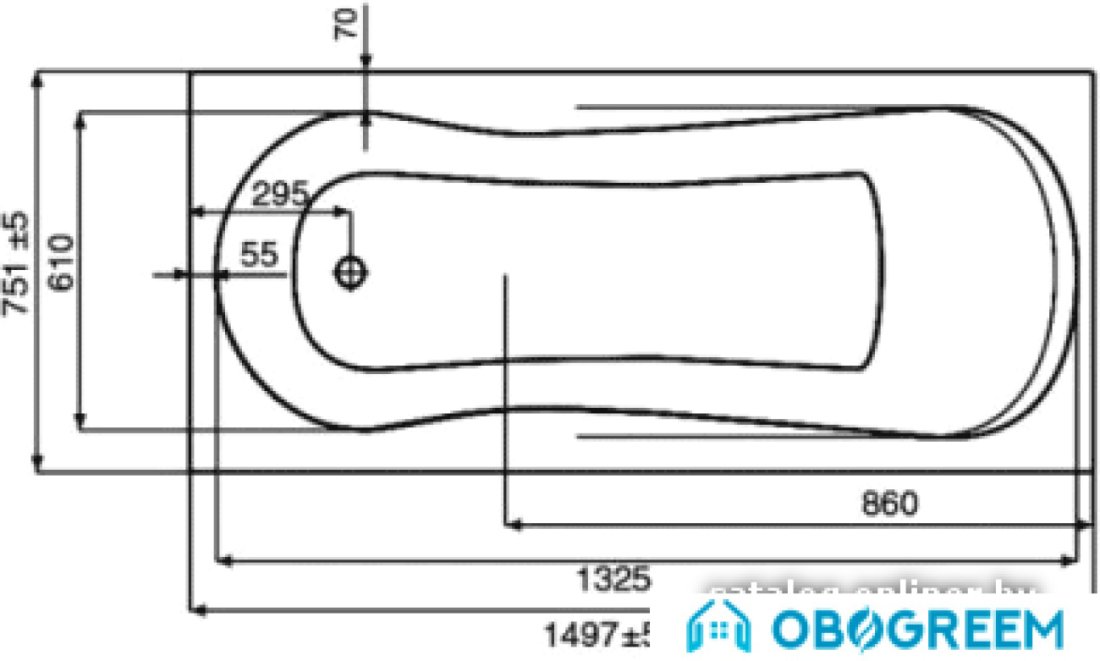 Ванна Jika Floreana 150x75 Relax (без хромотерапии) [2.3374.1.000.672.1]