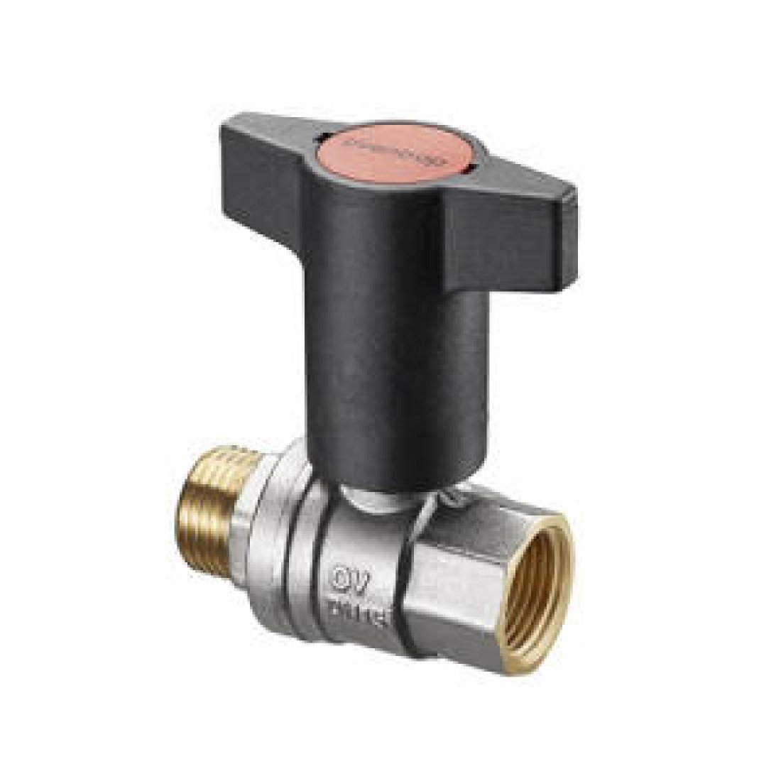 Кран шаровой полнопроходной Oventrop Optibal - 2" (ВР/НР, PN16, Tmax 100°C, ручка-маховик черная)