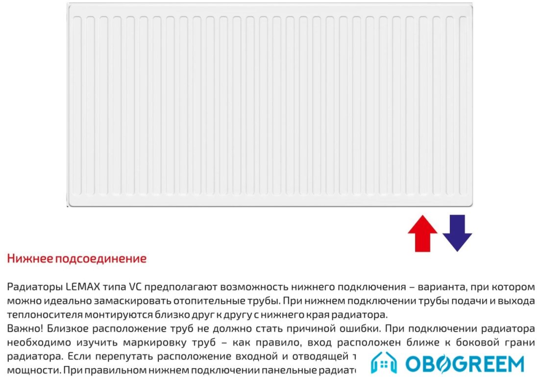 Стальной панельный радиатор Лемакс Valve Compact 22 500x3000