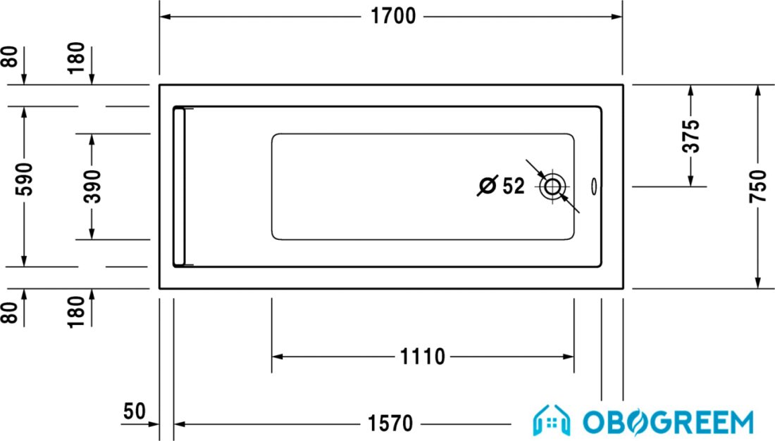 Ванна Duravit Starck tubs & showers 700335000000000