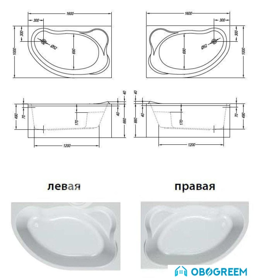 Ванна Kolpa-San Amadis new 160x100 (правый)