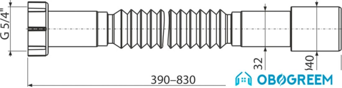 Фитинг Alcaplast Гибкое соединение 6/4"x40/50 мм A770