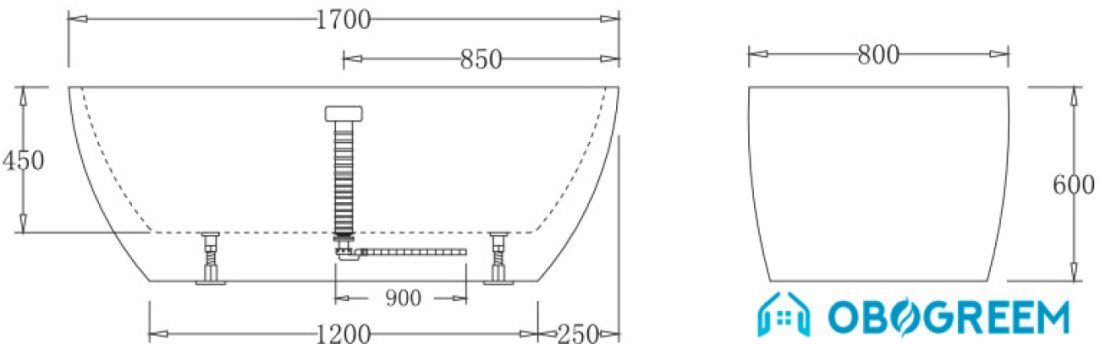 Ванна BelBagno BB70 170x80