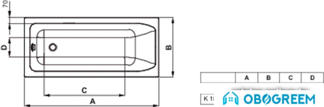 Ванна Ideal Standard Active 160x75 [K182001]