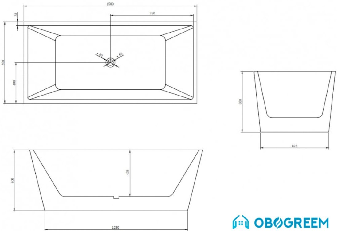 Ванна Abber AB9224-1.5 150x80