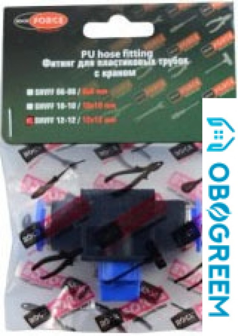 Фитинг RockForce Фитинг для пласт. труб с краном 10x10 мм RF-SHVFF10-10