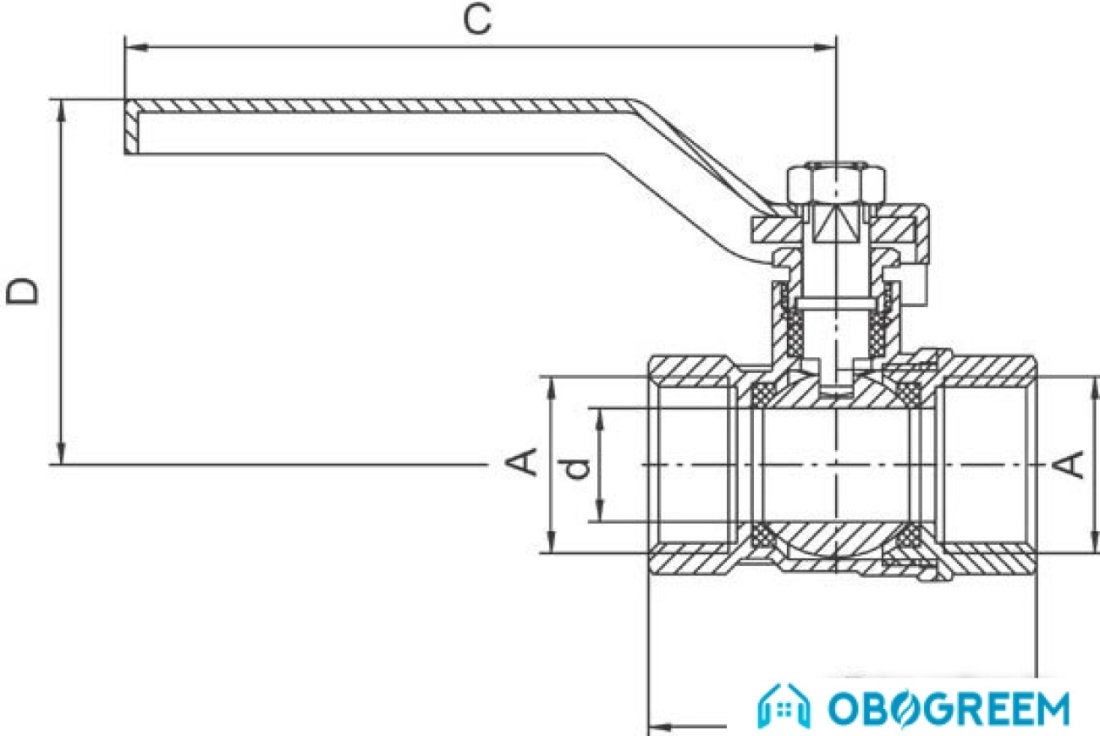 Фитинг Ferro Шаровой кран для воды стандарт 1/2"