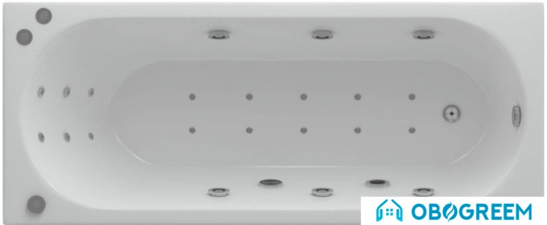 Ванна Aquatek Оберон 180x80 (с фронтальным экраном, слив слева)