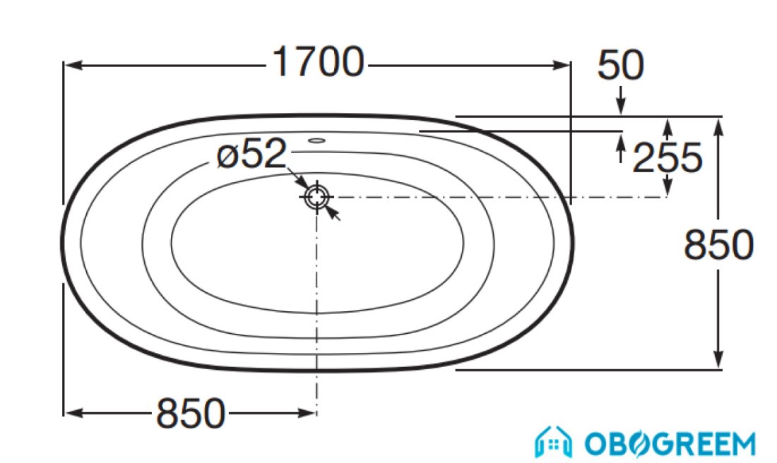 Ванна BLB USA 170x85 (бордо)