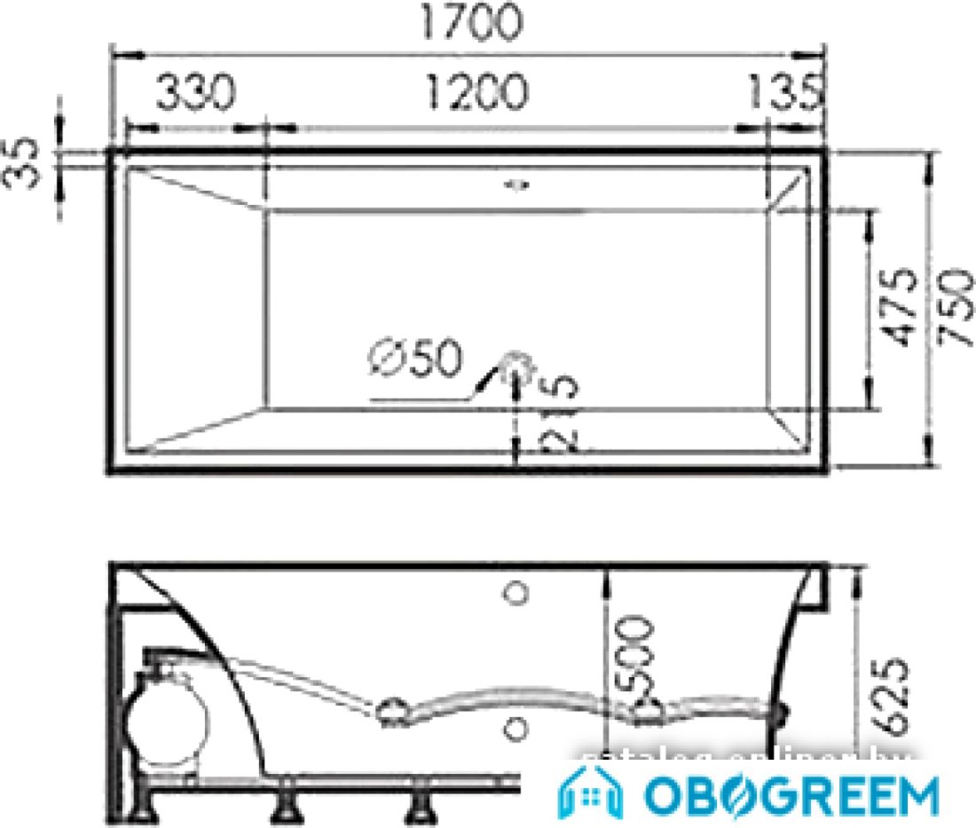 Ванна Gemy G9081 L