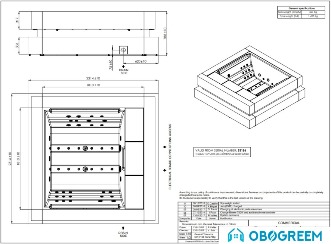 Ванна Aquavia Spa Cube (silver/graphite)