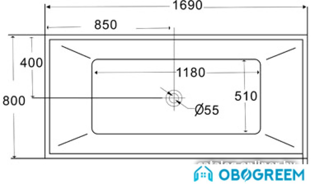 Ванна BelBagno BB53 170x80