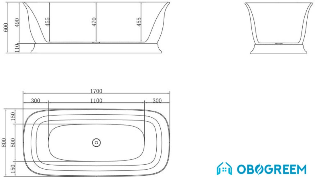 Ванна BelBagno BB400 170x80