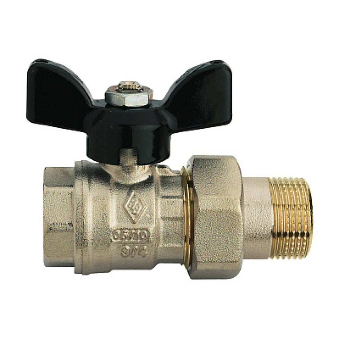 Кран шаровой RB (Rubinetterie Bresciane) UNI-SFER 4504 1 НВ американка бабочка