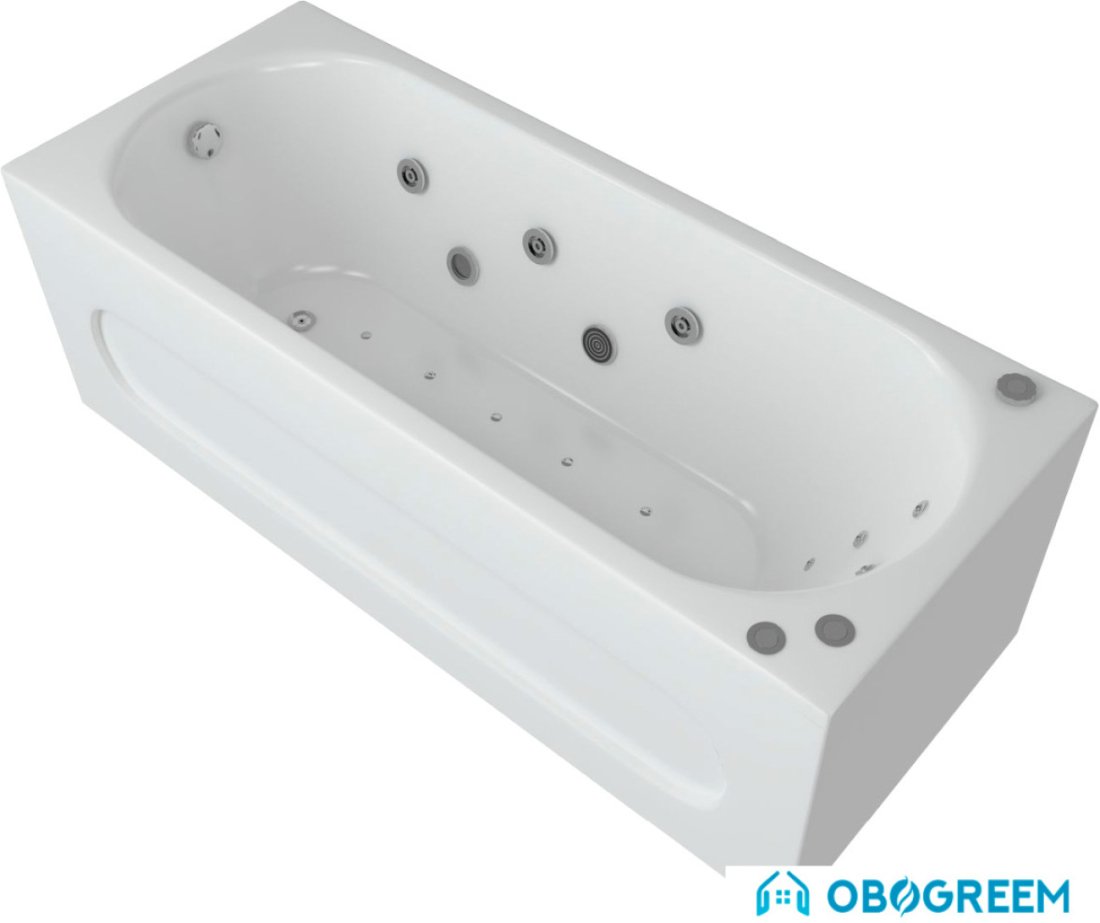 Ванна Aquatek Оберон 170x70 L (с гидромассажем и экраном)
