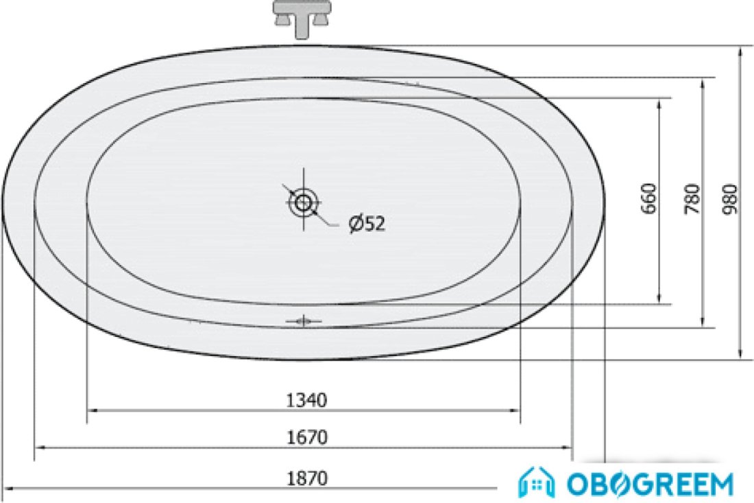 Ванна Alpen Rohia 187x98