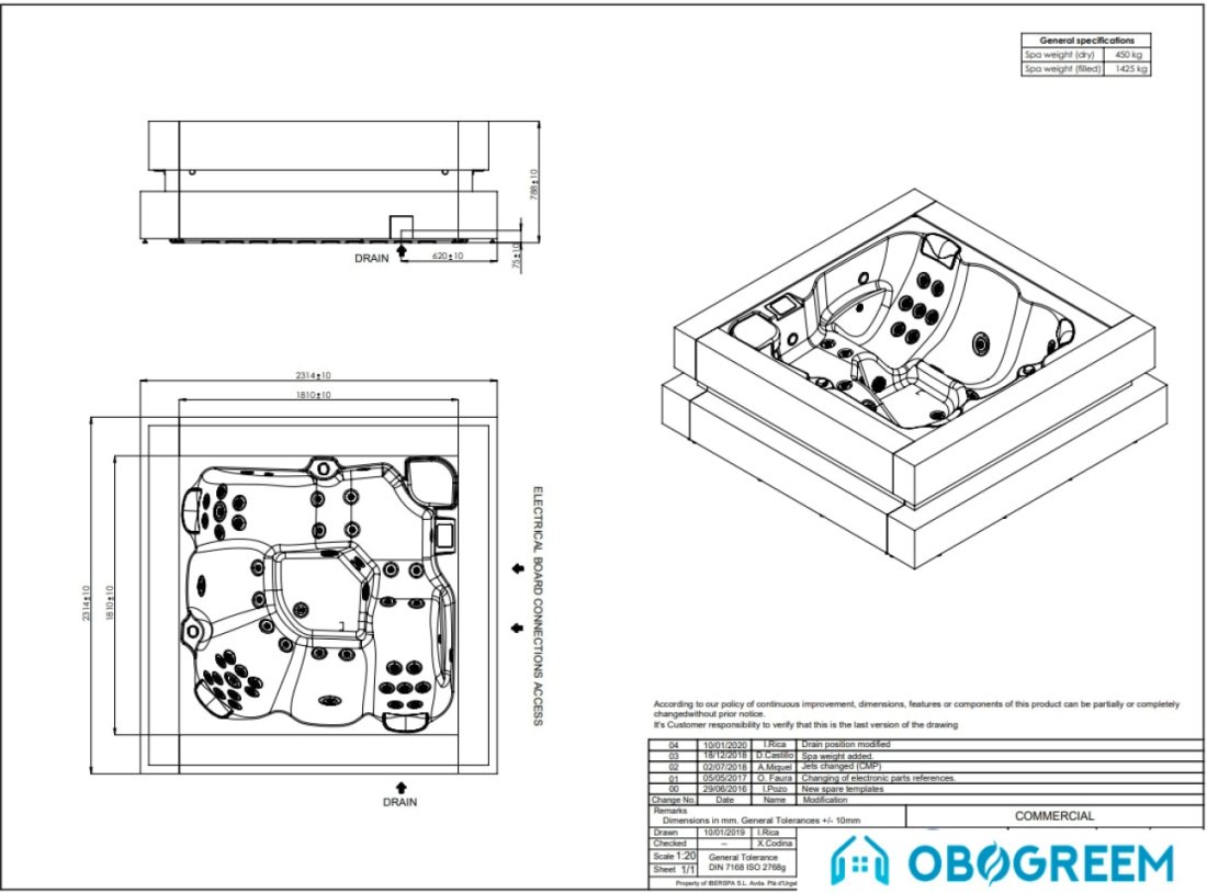 Ванна Aquavia Spa Cube Ergo (sand/graphite)