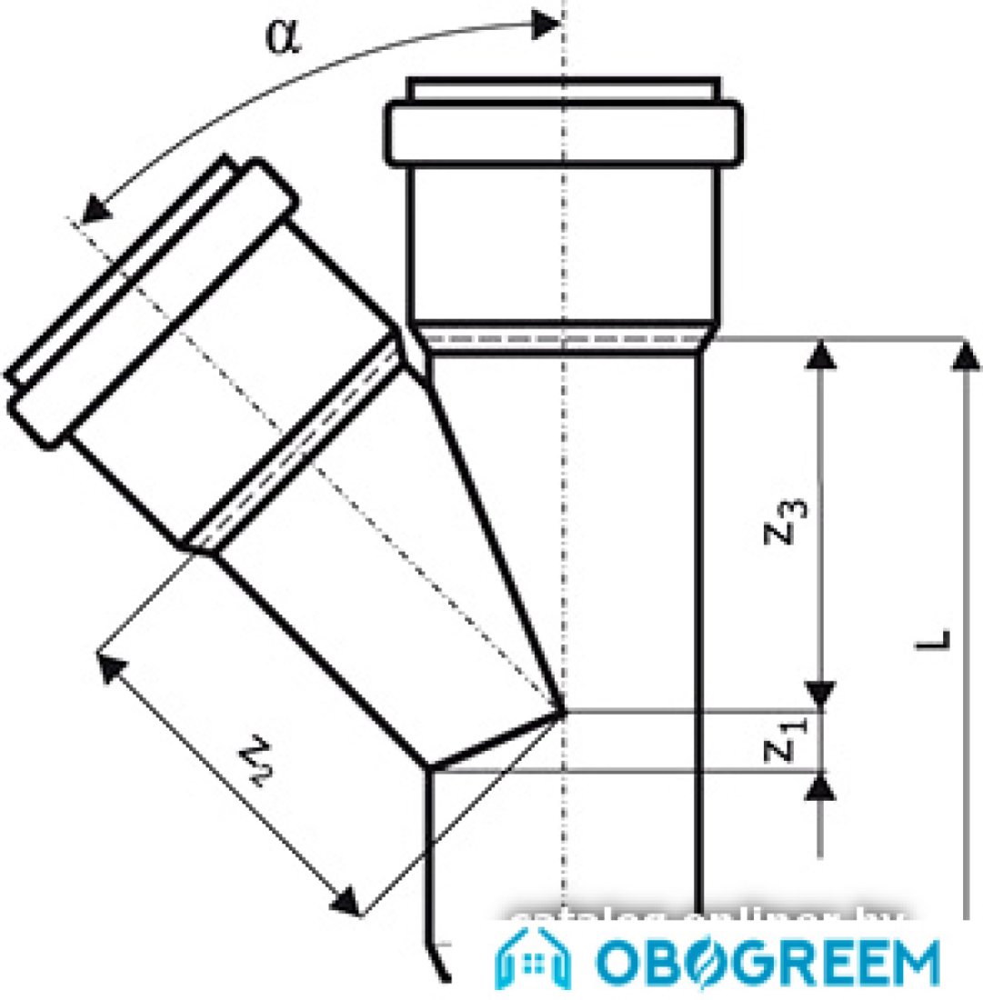 Фитинг Ostendorf тройник KGEA 160/110x45°