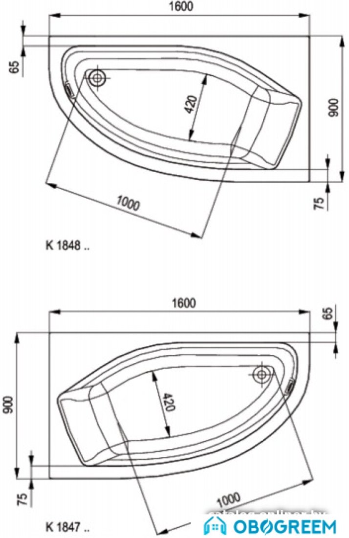 Ванна Ideal Standard Active 160x90 L [K1847]
