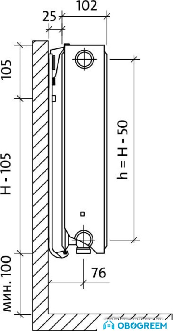 Стальной панельный радиатор Royal Thermo Ventil Compact VC22-300-400 (Bianco Traffico)