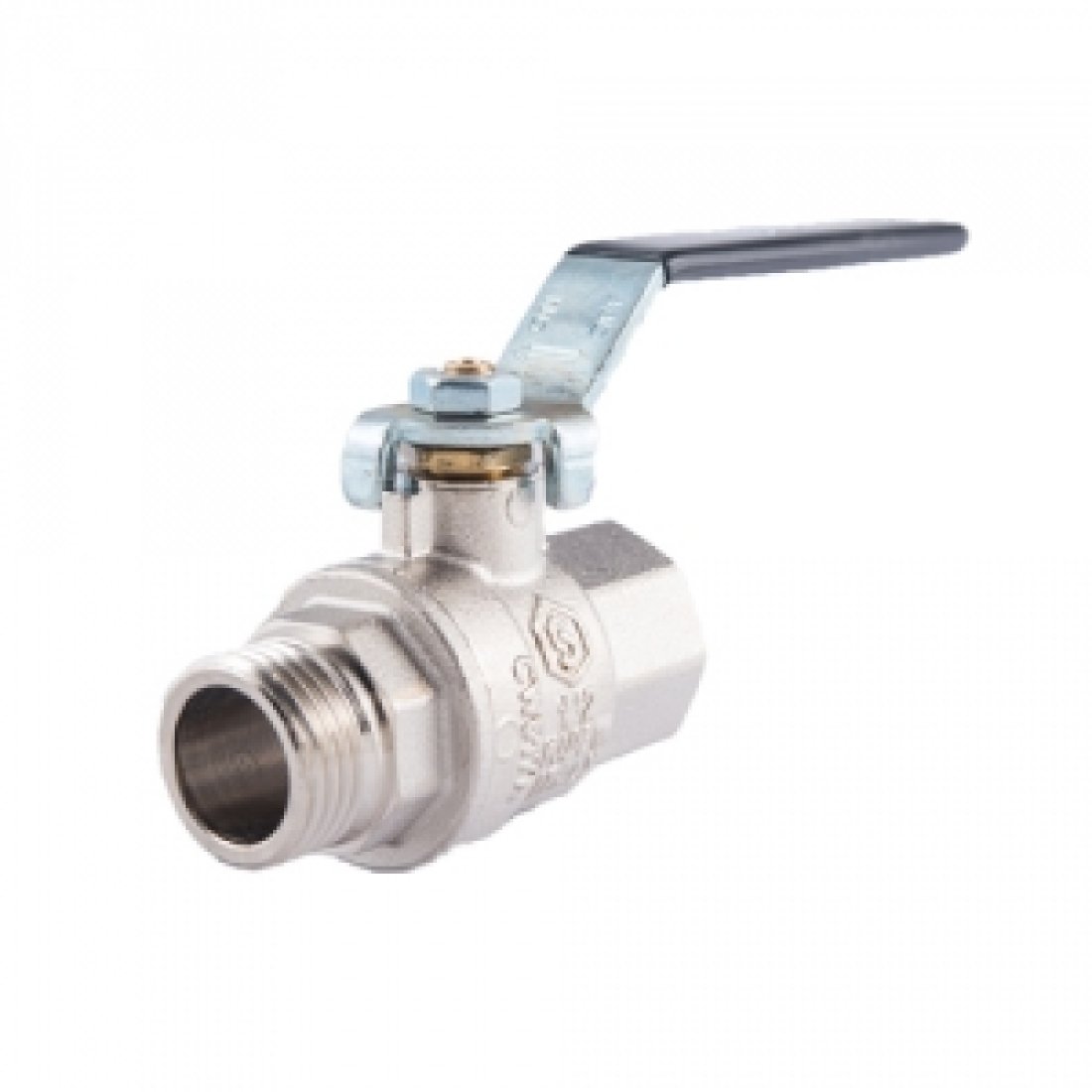 Кран шаровой полнопроходной STOUT - 1"1/2 (НР/ВР, PN40, Tmax 150°С, ручка-рычаг черная)