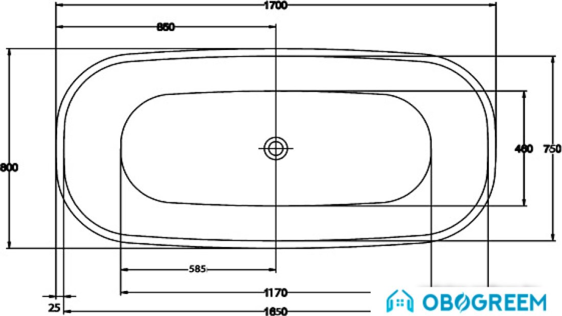 Ванна BelBagno BB41 170x80