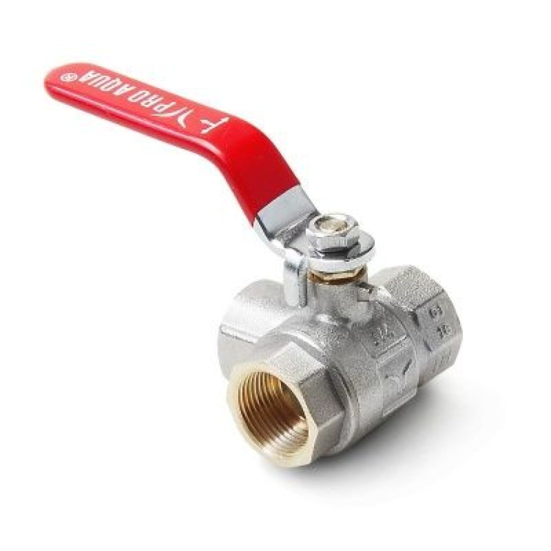 Кран шаровой полнопроходной трехходовой тип T ручка рычаг, В-В-В 3/4 Pro Aqua Valves