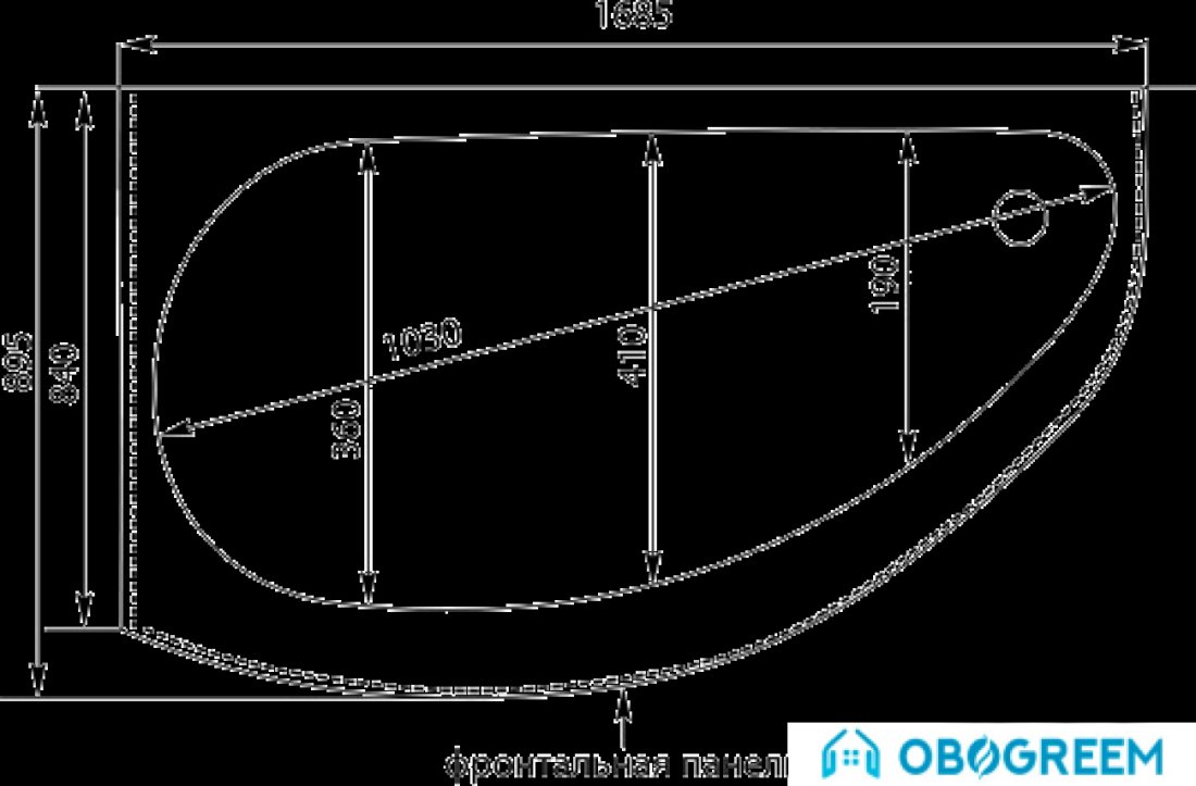 Ванна Aquanet Augusta 170x90 L