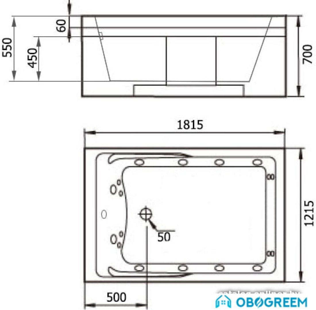 Ванна Gemy G9061 B R 181x121
