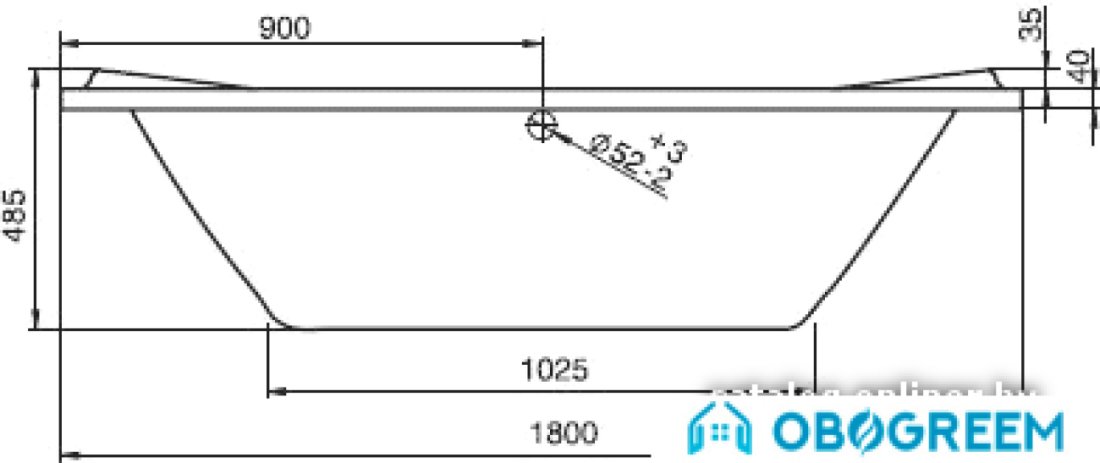 Ванна Jika Ecliptica 180x80 Standart [2.3681.1.000.670.1]