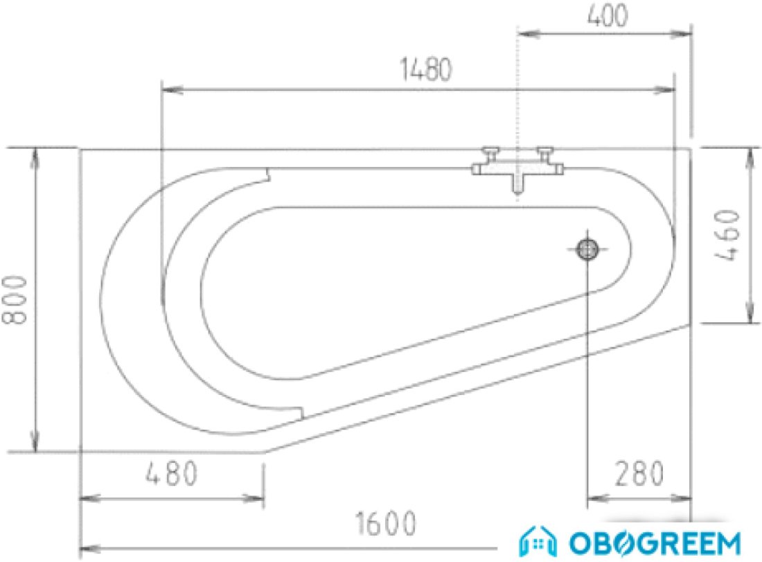 Ванна Alpen Projekta 160x80 R