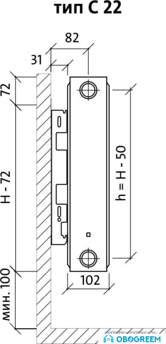 Стальной панельный радиатор Royal Thermo Compact C22-500-1000 (Bianco Traffico)