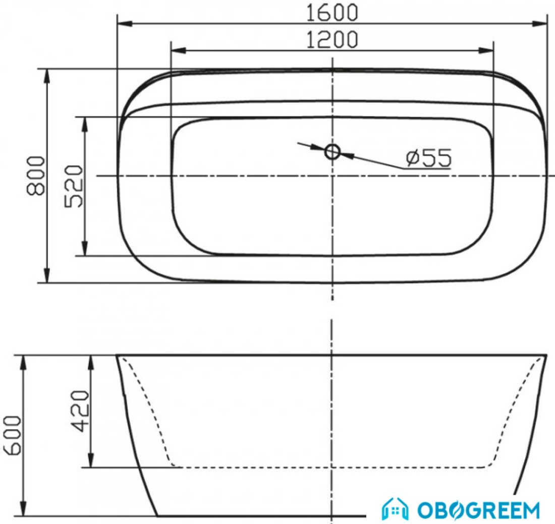 Ванна BelBagno BB303 160x80