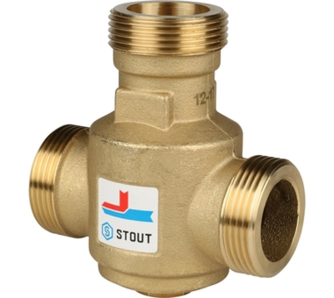SVM-0030-325506 STOUT Трехходовой смесительный клапан G 1" 1/4 НР  60°С