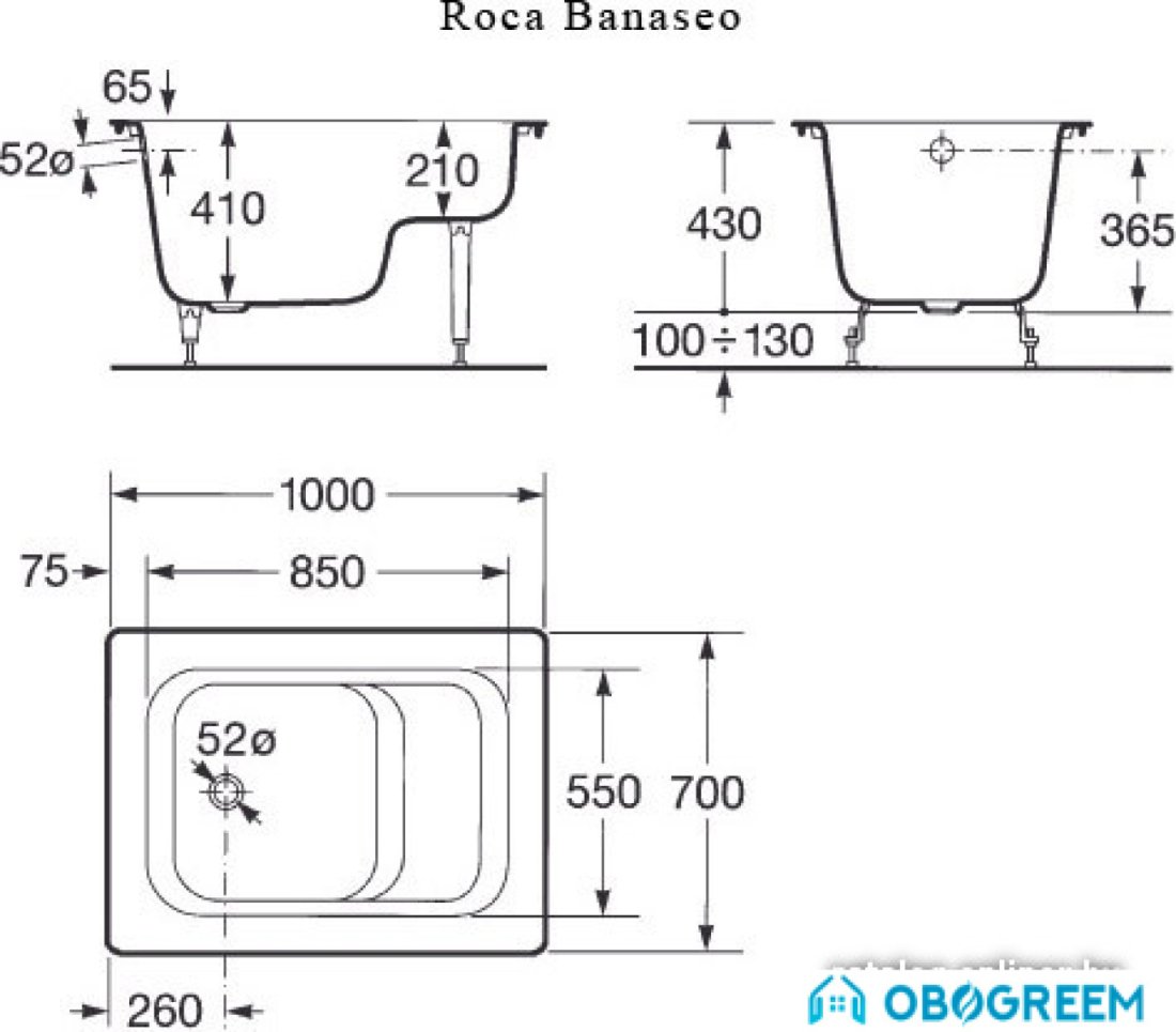 Ванна Roca Banaseo 100x70