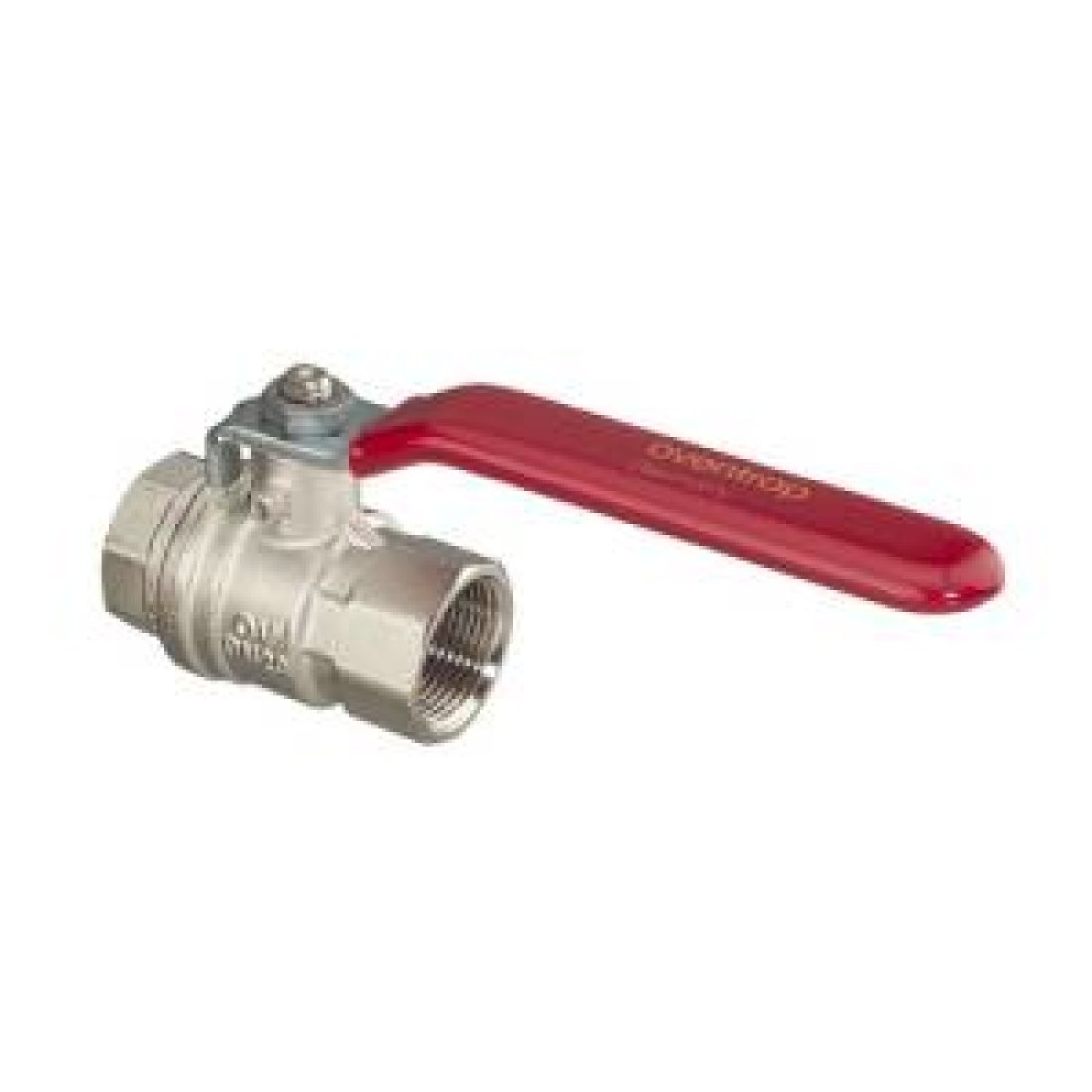 Кран шаровой полнопроходной Oventrop Optibal - 2" (ВР/ВР, PN16, Tmax 100°C, ручка-рычаг красная)