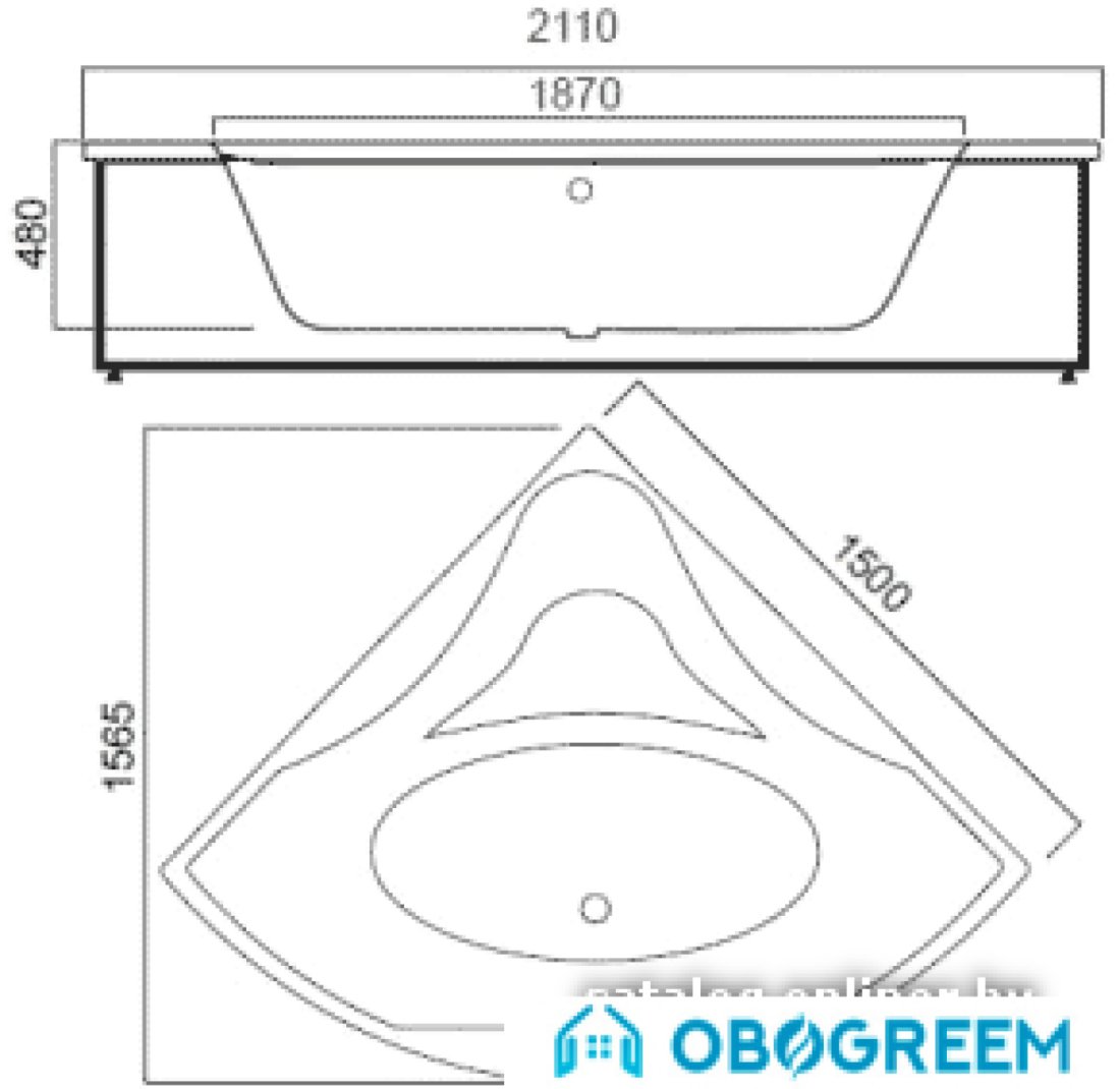 Ванна AM.PM W55A-150C150W-A 150x150