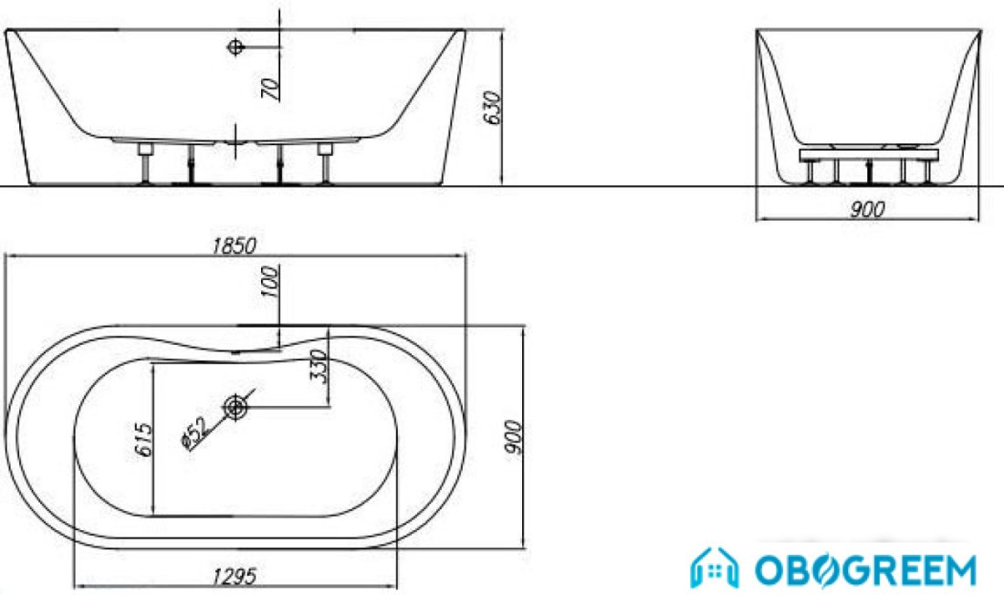 Ванна Kolpa-San Comodo-FS 185x90
