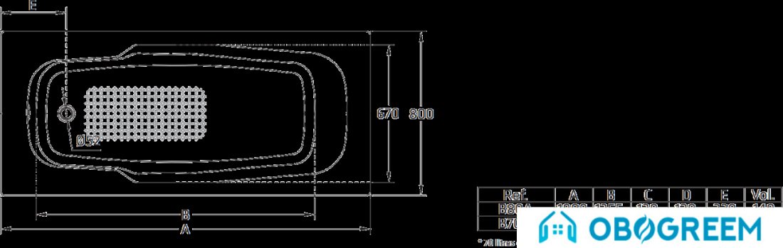 Ванна BLB Atlantica HG 180x80 (с ручками)