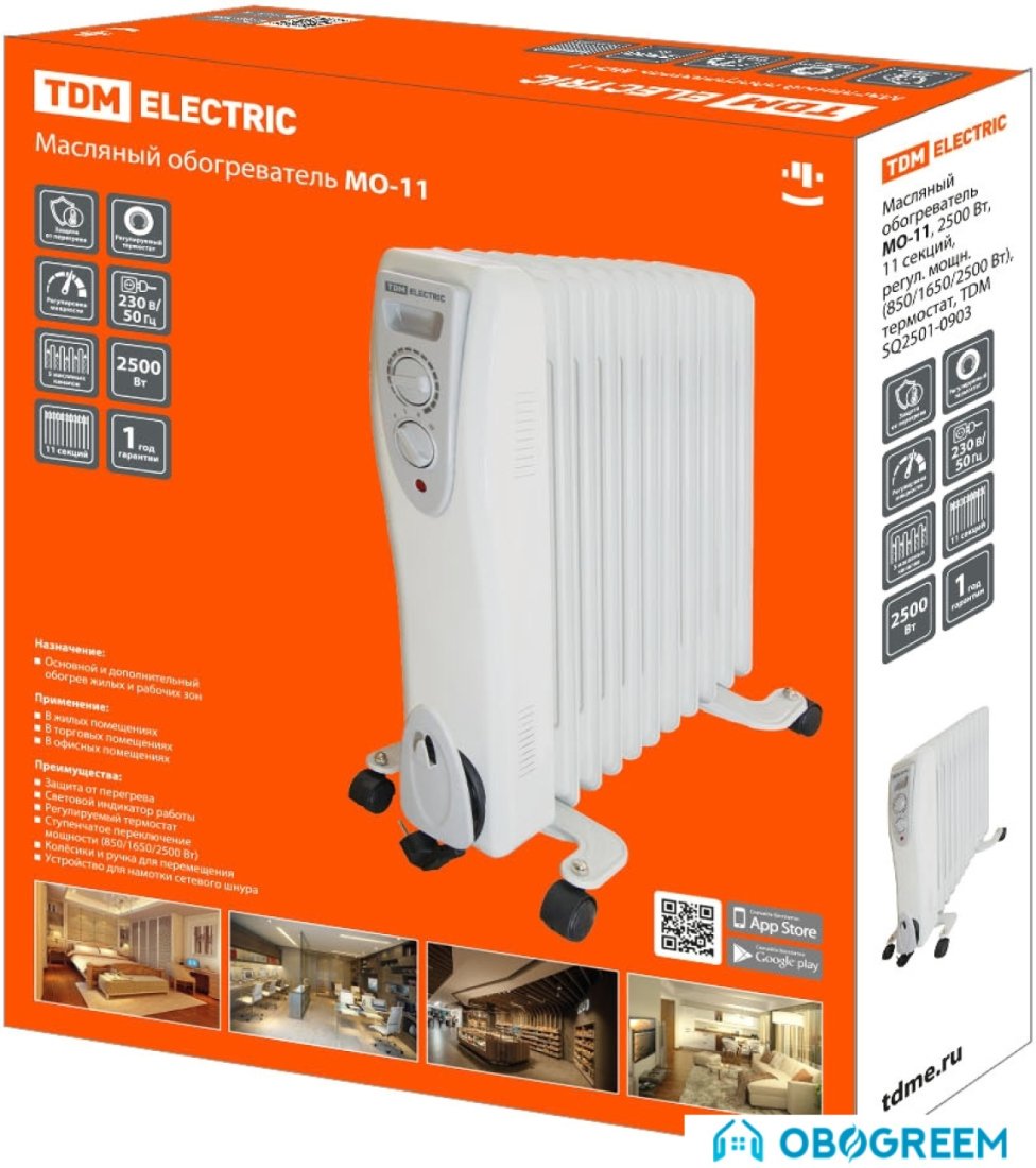 Масляный радиатор TDM Electric SQ2501-0903