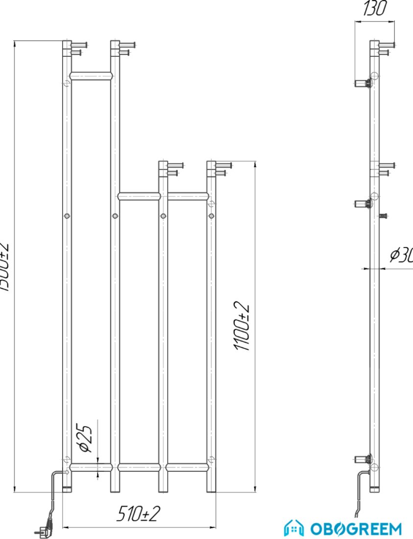 Полотенцесушитель Марио Ray Family-I 150x51