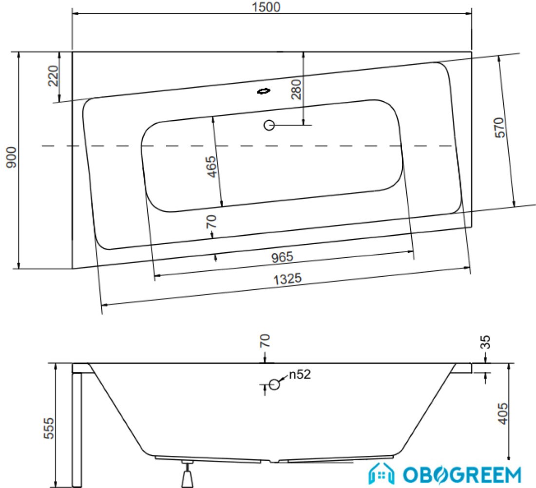 Ванна Besco Infinity L 150x90