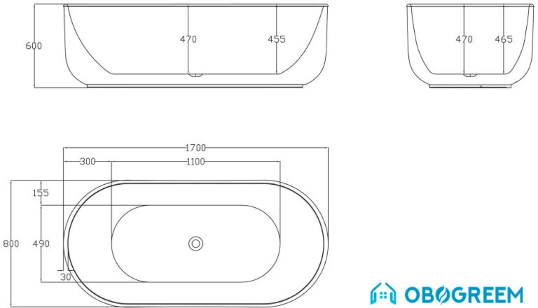 Ванна BelBagno BB401 170x80